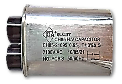 Capacitor Alto Volt De Horno Micronda 0.95 Uf 2100 Volt A.c.
