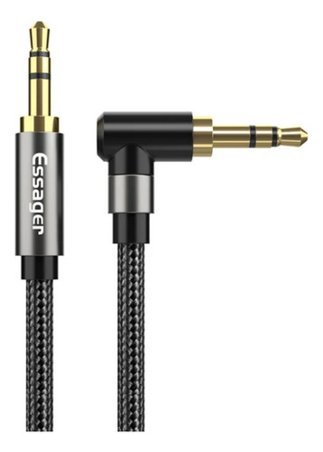 Cable Audio Auxiliar 3.5mm Tipo L Oro 24k  1.5m Hifi Essager