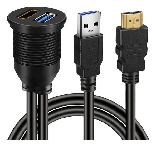 Usb 3.0 Y Hdmi A Hdmi  Usb3.0 Extensión Aux Panel De T...