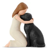 Comprar Figurines De Perro Negro Ángel Estatuas Pintadas A Mano