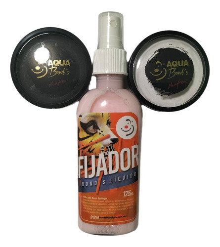 Maquillaje Aqua Color Bond's Blanco Y Negro + Fijador