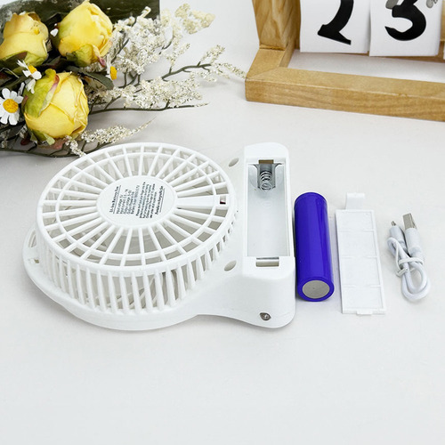 Mini Ventilador Portátil 3 Escritorio De Velocidad Con Luz 11 Cm N/a Blanco Transparente Plástico 4