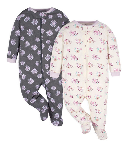 Gerber Baby Girls - Paquete De 2 Pijamas Sleep 'n Play, Jar.