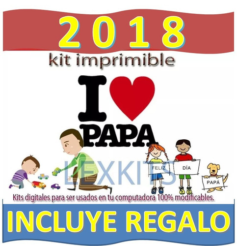 Kit Imprimible Dia Del Padre 2020 Con Banderin 