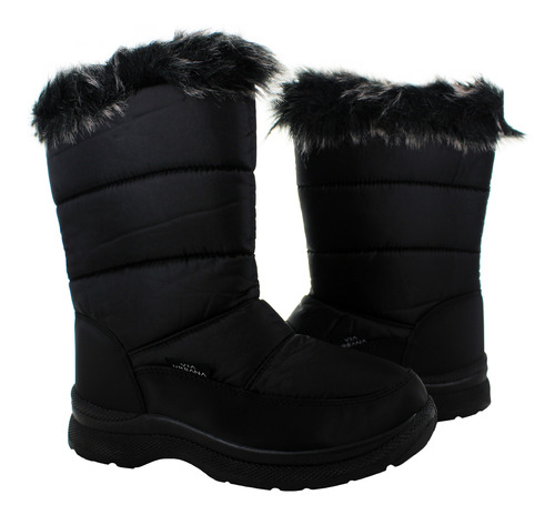 Via Urbana Bota Esquimal Negro Con Peluche Para Mujer 74553