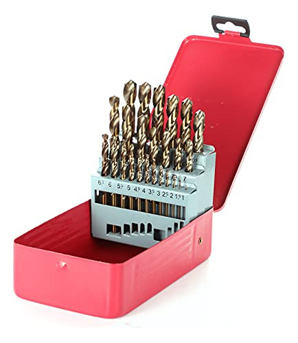 M35 5% Cobalt Metric Drill Bits Set (1mm-13mm/25pcs), Straig