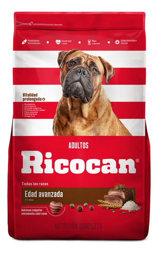 Ricocan Edad Avanzada, Sabor A Carne 15kg