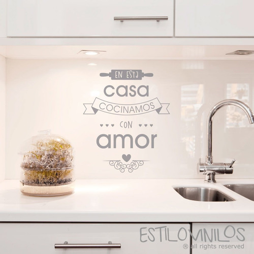 Vinilo Decorativo En Esta Casa Cocinamos Con Amor Vinilandia