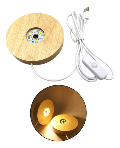 3 Base De Luz Led Iluminada Para Pantalla De Luz 100mm_warm