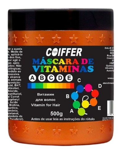Imagem 1 de 3 de Máscara De Vitaminas Coiffer 500g