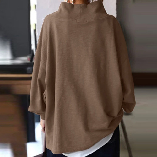 Sudadera Con Capucha De Manga Larga Con Cuello De Tortuga De