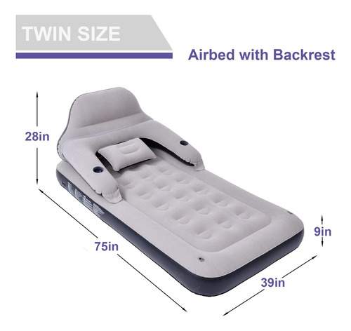 Cama De Aire De Aire Inflable De Tamaño Gemelo Tialoer Para