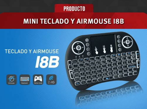 Imagen 2 de 10 de Mini Teclado Inalambrico Led Retroiluminado Smart Tv Android