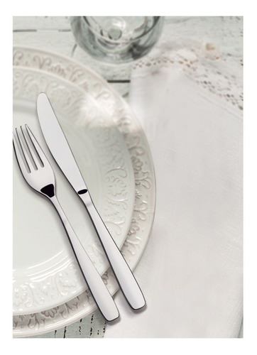 Faca de mesa de aço inoxidável Amazonas Tramontina X1 Uni cor prata