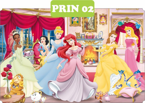 Imagem 10 de 10 de Papel De Parede Auto Colante Adesivo Princesas Barbie 3m²