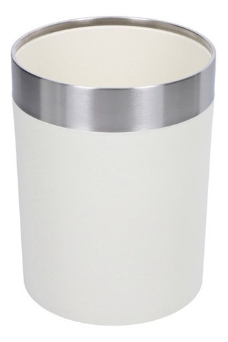 Basurero De Acero Inoxidable Con Pvc Blanco Namaro Design Blanco