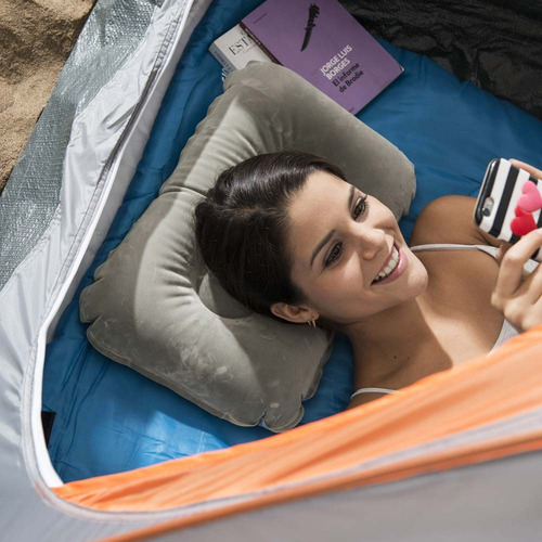 Almohada Cojin Inflable Ergonomica Viaje Avión Auto Bus Casa