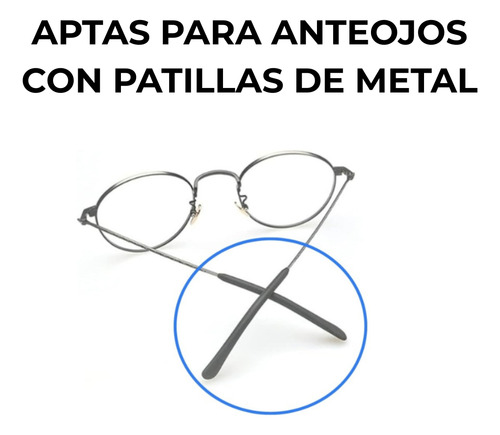 Terminal Anteojos X Par Antideslizante De Silicona Goma Negro