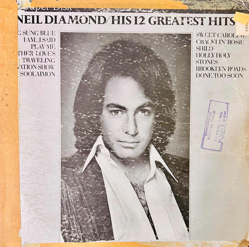 Disco Vinilo De Época His 12 Greatest Hits Neil Diamond
