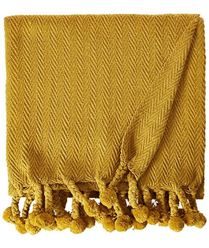 Manta De Algodón Color Amarillo De 60 x 50 in. Marca Pyle