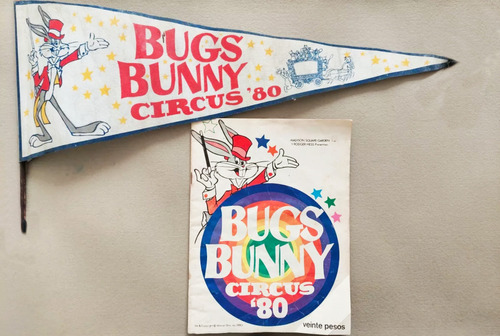 Banderín Y Libro Para Colorear Del Circo De Bugs Bunny, 1980