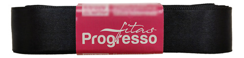 Fita De Cetim 22mm Progresso Nº5 10 Metros Cor Preto