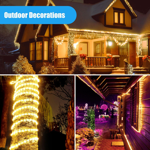 Luces Led De Cuerda Al Aire Libre, 108 Led De 16 Pies De 16