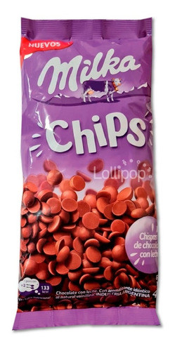 Imagen 1 de 2 de Chocolate Milka Chips X 400 Gr - Lollipop