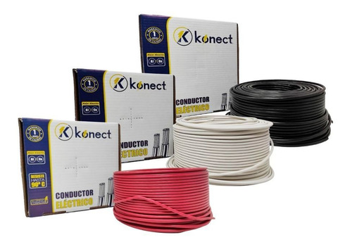 Kit 3 Cables Electrico Calibre 10 Negro, Blanco Y Rojo 100 M
