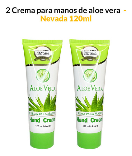 2 Crema Para Manos De Aloe Vera 120ml - Nevada