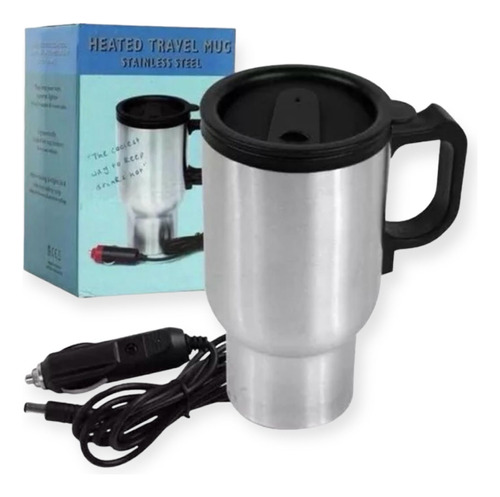 Jarro Vaso Termico 450ml Enchufe Para Auto 12v Acero Inox