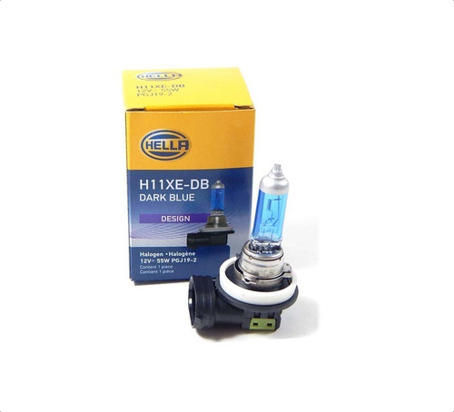 Foco H11 Luz Blanca Dark Blue 55 Watts Pgj19-2 Hella