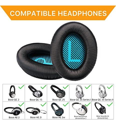 Yocowoco Almohadillas Para Auriculares Bose Ae2i Ae2w De Y Negro.