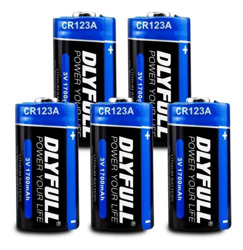 Pilha Alkalina Cr 123a 3v Lithium Sensor Alarme 5 Pç