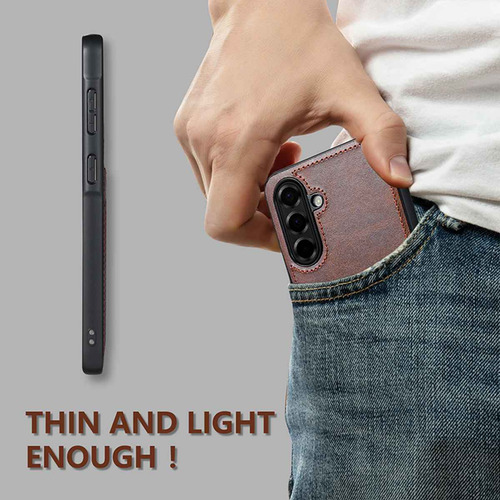 Funda De Piel Sintética Con Ranura Para Tarjetas Para Samsung Galaxy A05s A06 A13 A14 A15 A16 A23 A25 A26 A33 A34 A35