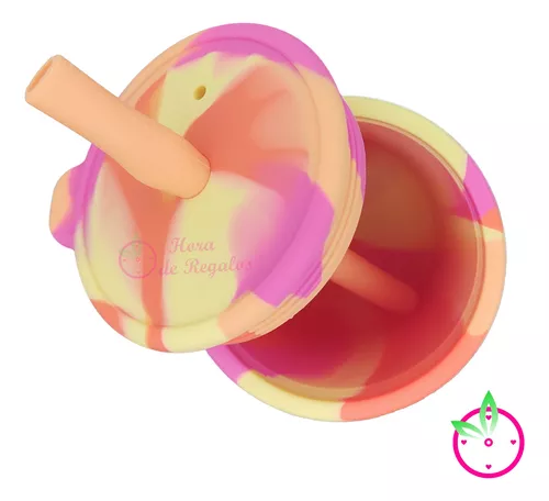 Vaso De Silicona Con Tapa Sorbete Bebe 120 Ml A Presión