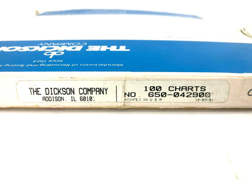 Lot Of 50 New Dickson 650-042900 Circular Charts Din 429 Bbt