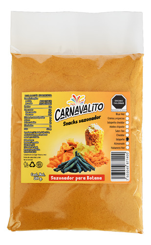 Snack Sazonador Carnavalito - Sabor Jalapeño Bolsa 300g.