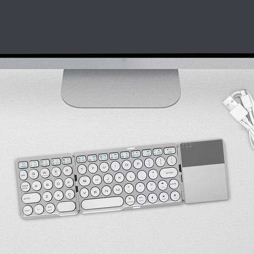 Teclado Inalámbrico Plegable De 64 Teclas Para Plata