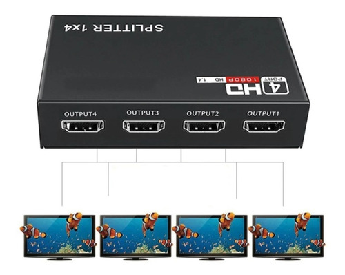 Imagen 1 de 4 de Video Splitter Hdmi 1x 4 Puertos 4p / Despacho Gratis
