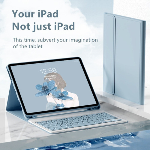 Imagen 2 de 9 de Funda Con Teclado Y Ratón Para iPad 9ª/8ª/7ª Gen 10.2 Inch