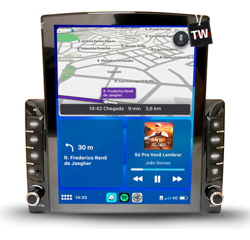 Multimídia Tesla Hyundai Hb20 2020/2023 Gps Carplay Sem Fio Cor Hyundai Hb20 2023