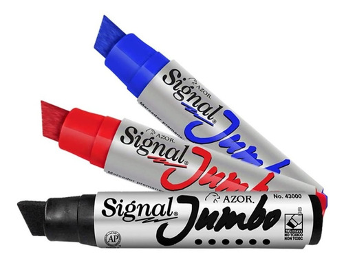 3 Marcadores Plumones Permanentes Jumbo Signal Azor