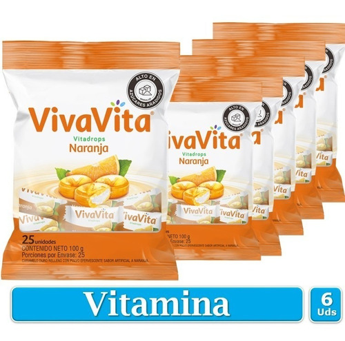 Pastillas Dulces Vitamina C Vivavita Vitadrops X 6 Uds