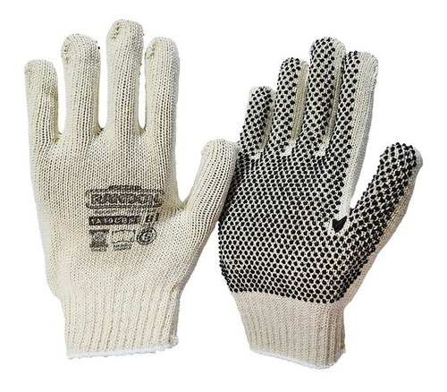 Guantes Liviano Moteado Randon Gris G7 3 Cabos De Algodón 