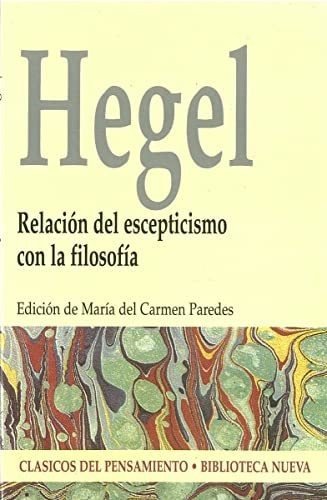 Libro Relacion Del Escepticismo Con La Filosofia  De Hegel G