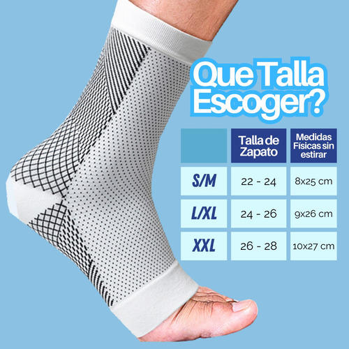 4par Calcetines Compresión Pie Fascitis Plantar Tobilleras F