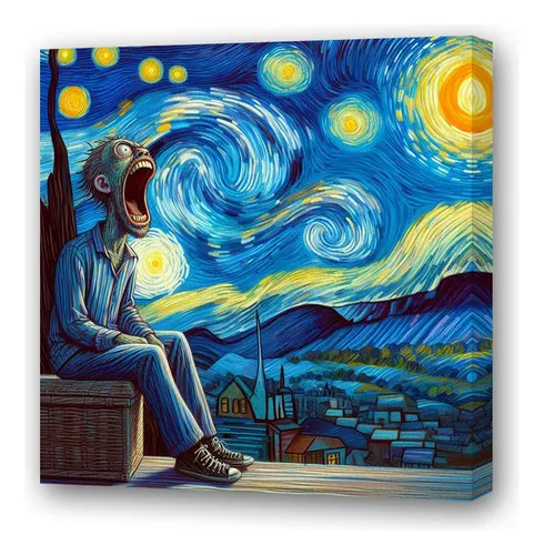 Cuadro 60x60cm El Grito Van Gogh Noche Estrellada Psy 2 M2