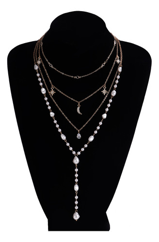 Collar De Perlas Multicapa De Alto Brillo For Mujer