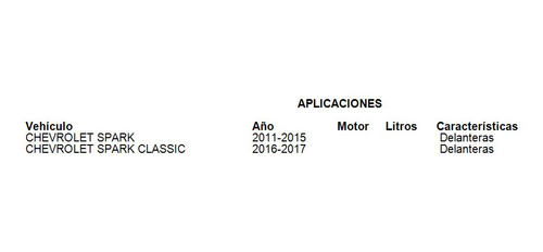 Balatas De Disco Delanteras Chevrolet Spark Classic 2016